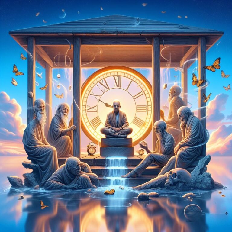 Hombres meditando sobre el valor del tiempo