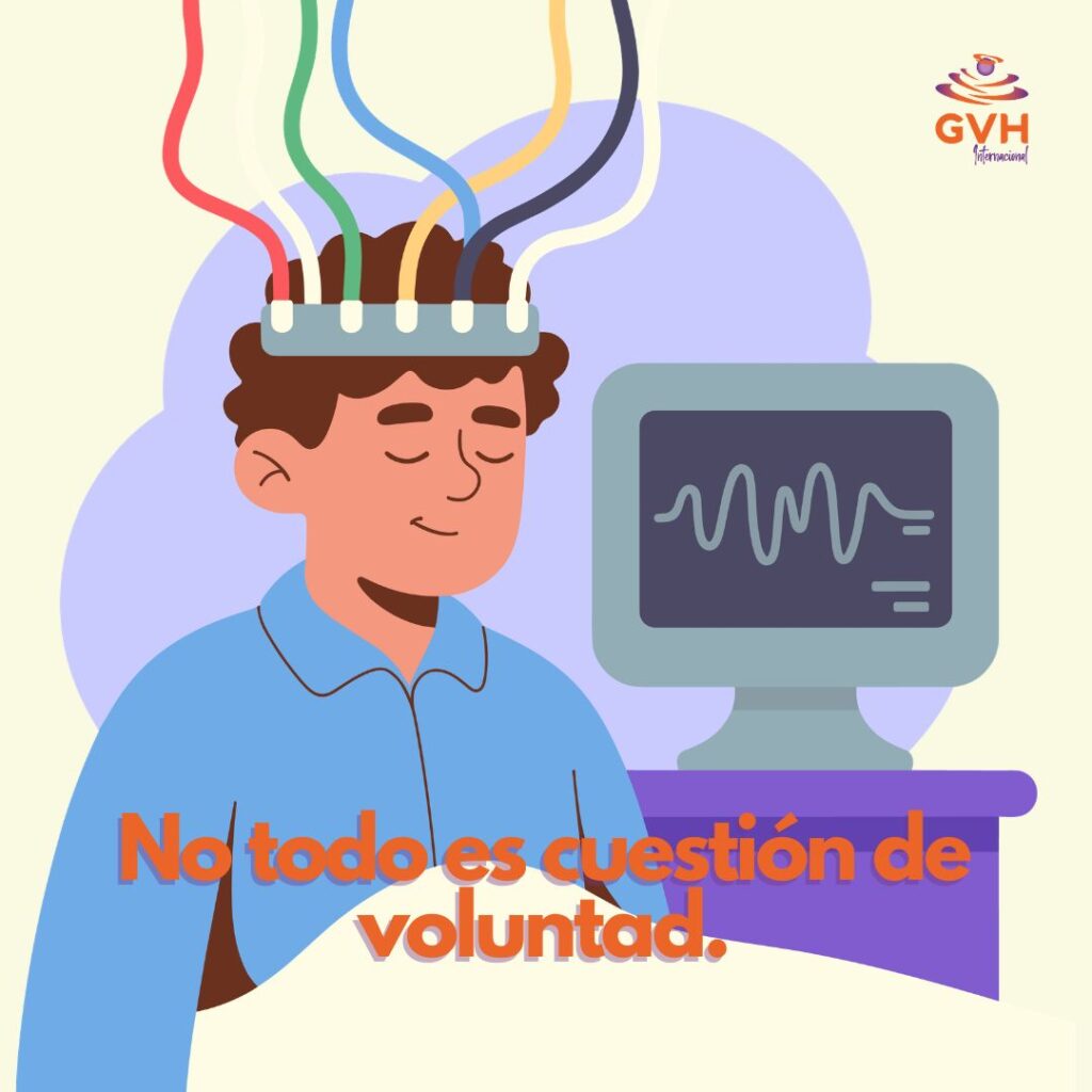 dibujo de persona con cables de monitoreo neural en la cabeza